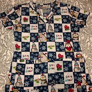Christmas scrub top